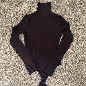 Intimately by Free People Body Suit Turtle Neck Long Sleeve Black Size Small